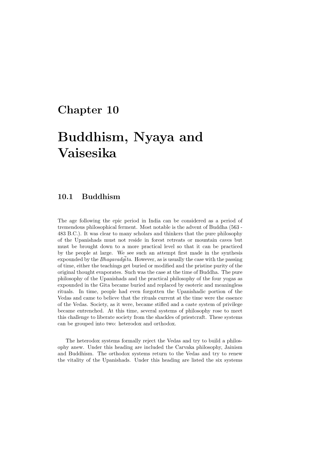 Buddhism, Nyaya and Vaisesika