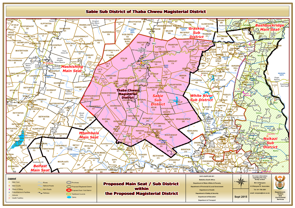 Proposed Main Seat / Sub District Within the Proposed Magisterial