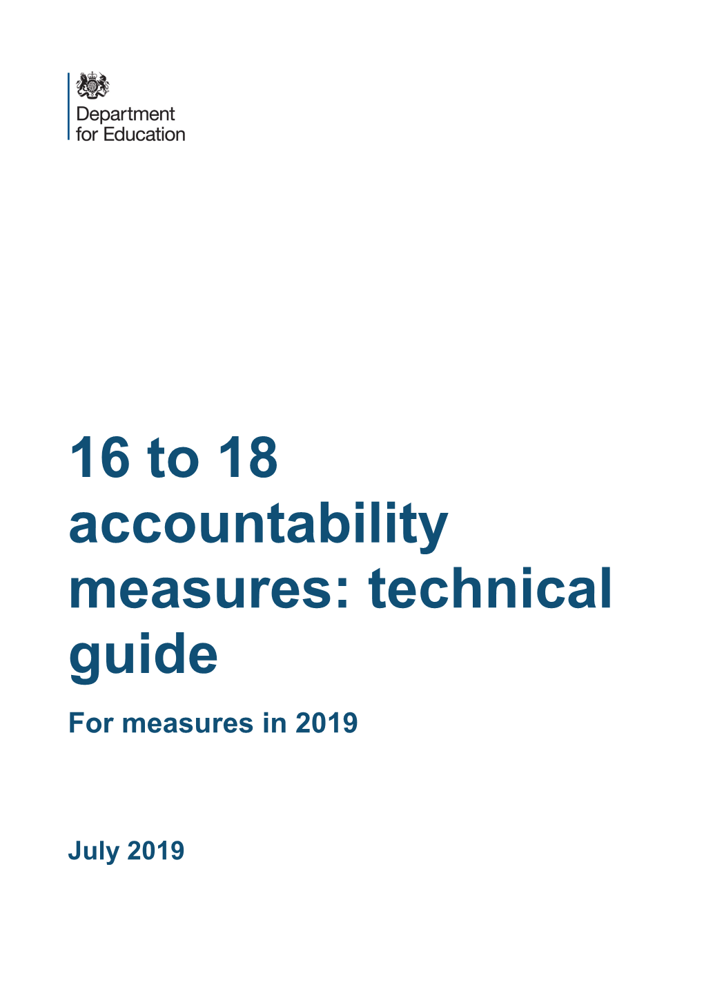 16 to 18 Accountability Measures: Technical Guide
