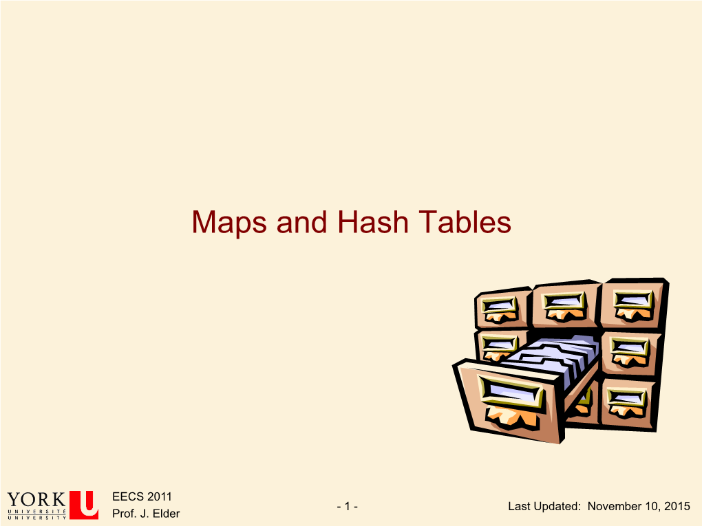 Maps and Hash Tables