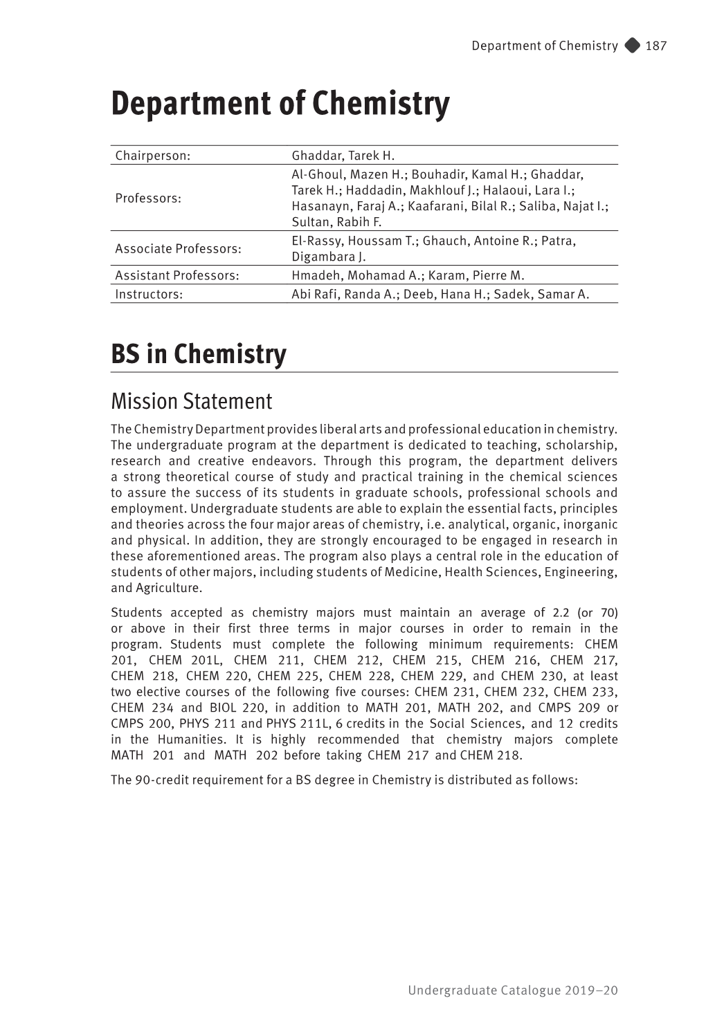 Department of Chemistry 187