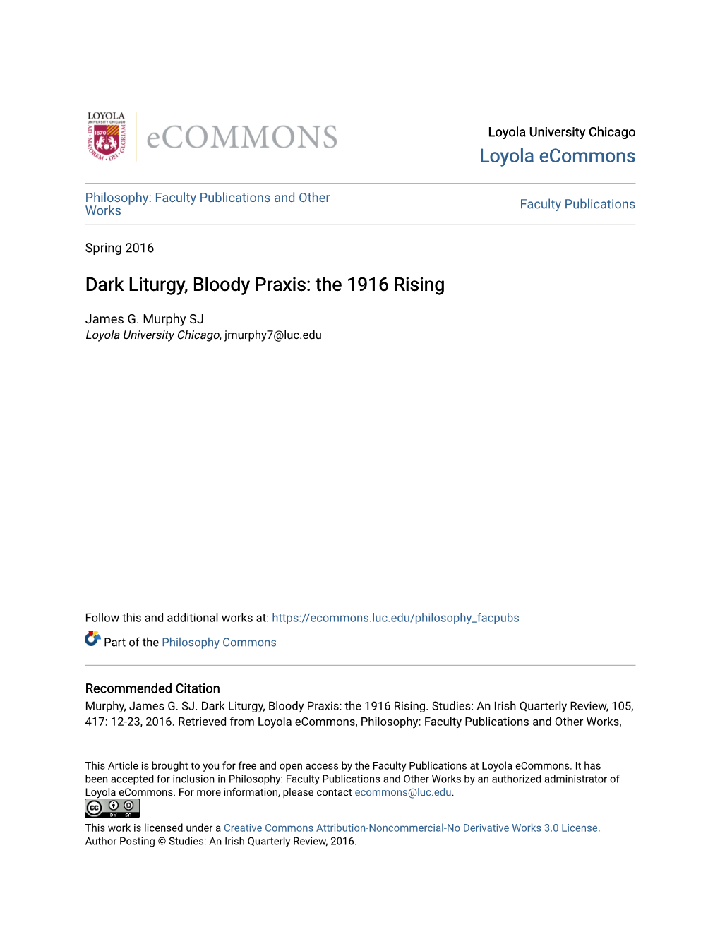 Dark Liturgy, Bloody Praxis: the 1916 Rising