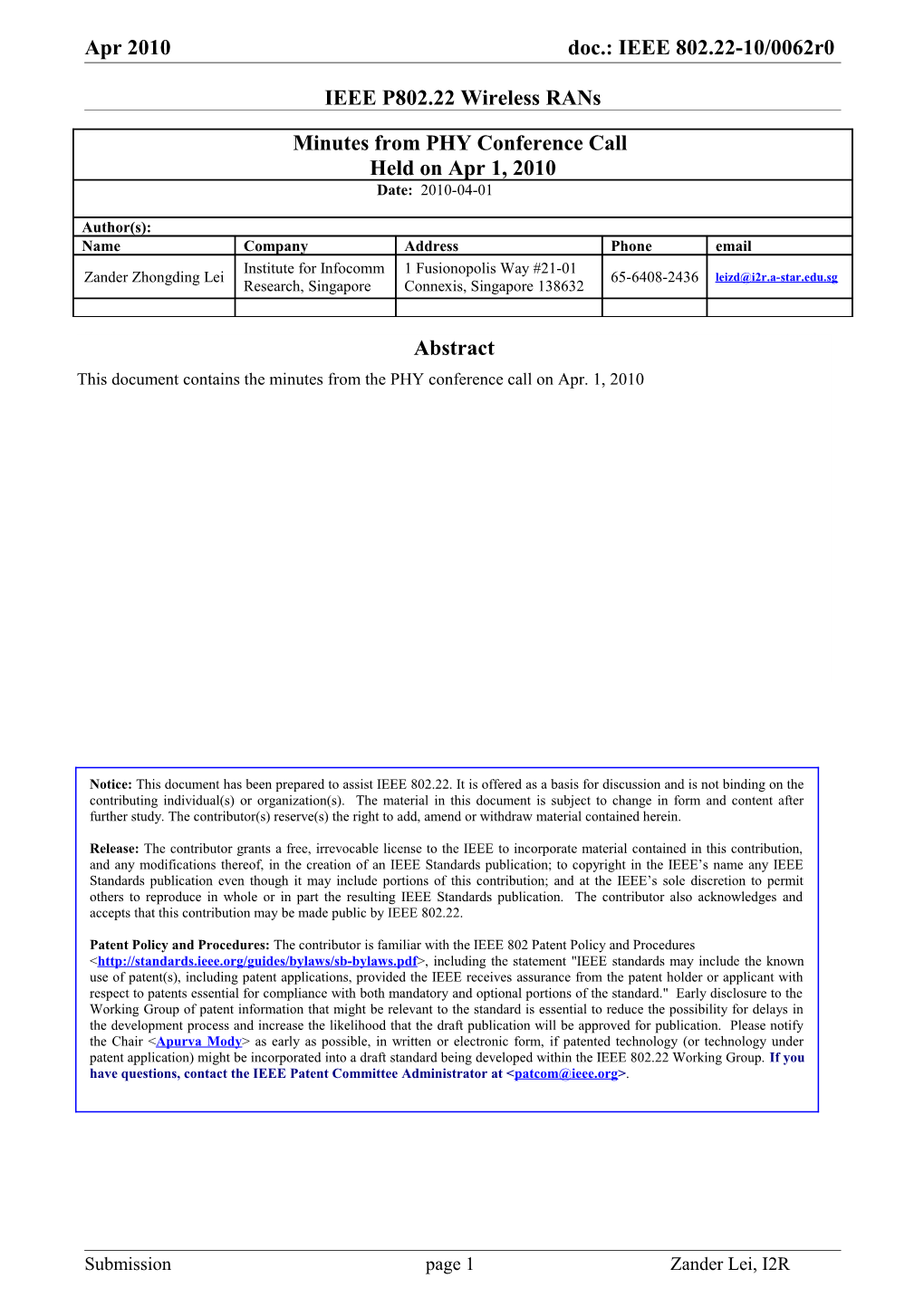 1.2 IEEE Patent Policy Located At