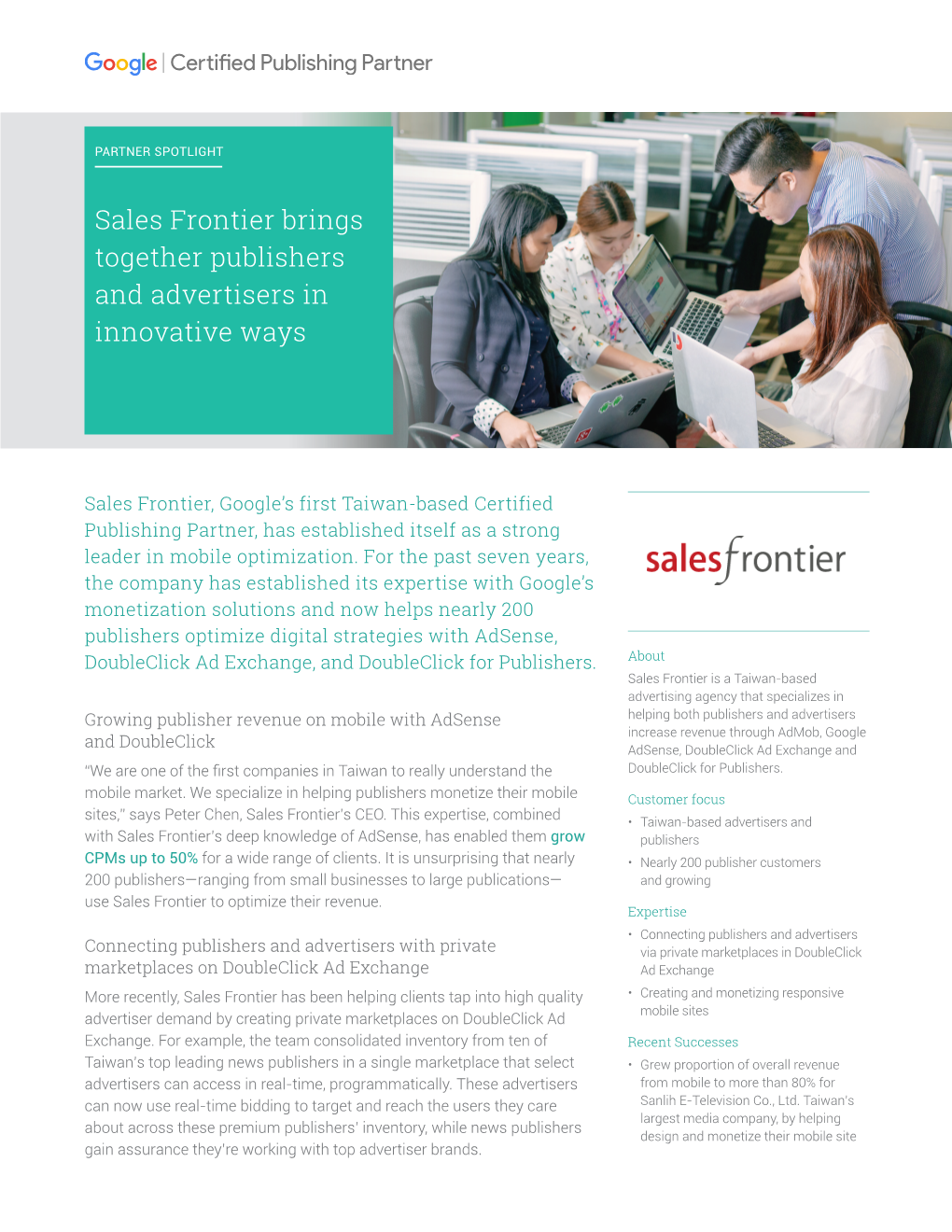 Sales Frontier Brings Together Publishers and Advertisers in Innovative Ways