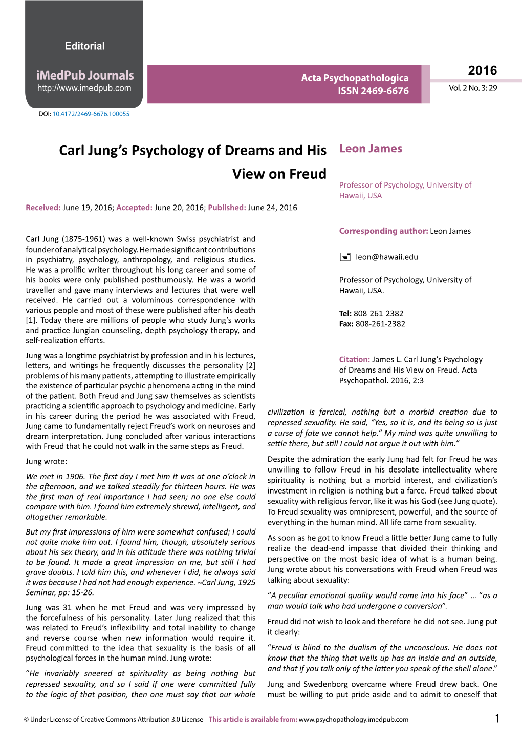 Carl Jung's Psychology of Dreams and His View on Freud