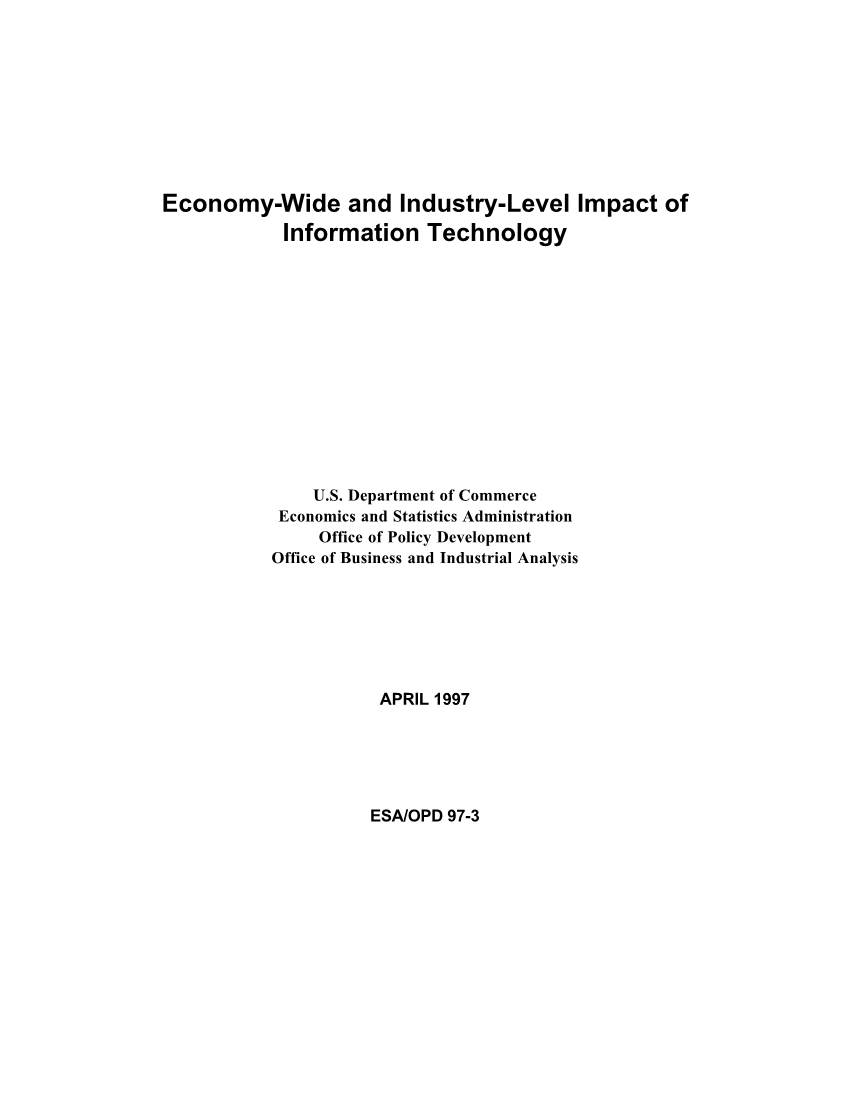 Economy-Wide and Industry-Level Impact of Information Technology