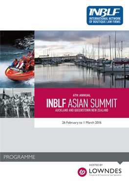 Inblf Asian Summit Auckland and Queenstown New Zealand