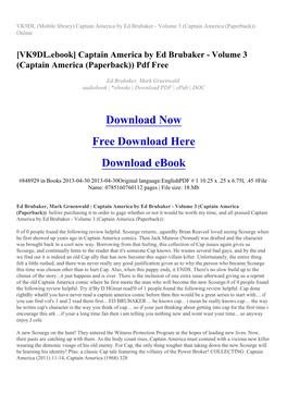 Captain America by Ed Brubaker - Volume 3 (Captain America (Paperback)) Online