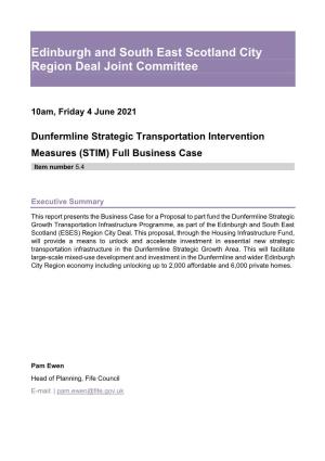 Dunfermline Strategic Transportation Intervention Measures (STIM) Full Business Case Item Number 5.4