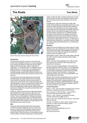 The Koala Fact Sheet