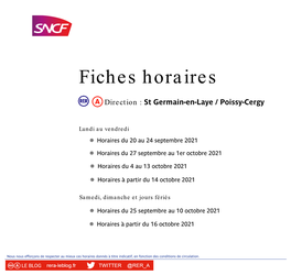 Fiches Horaires