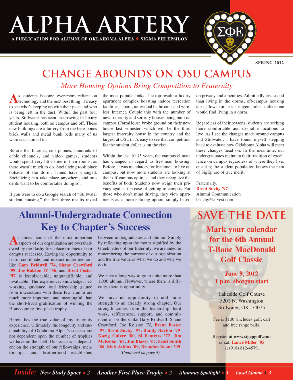 Alpha Artery a Publication for Alumni of Oklahoma Alpha T SIGMA Phi Epsilon