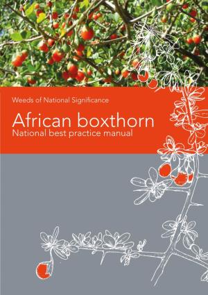 African Boxthorn National Best Practice Manual