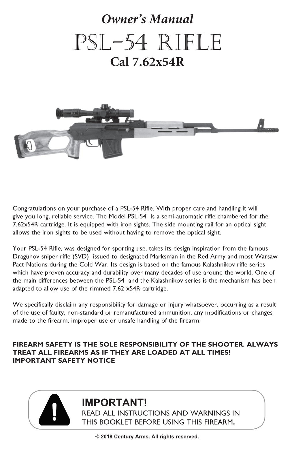 PSL-54 Rifle Cal 7.62X54r