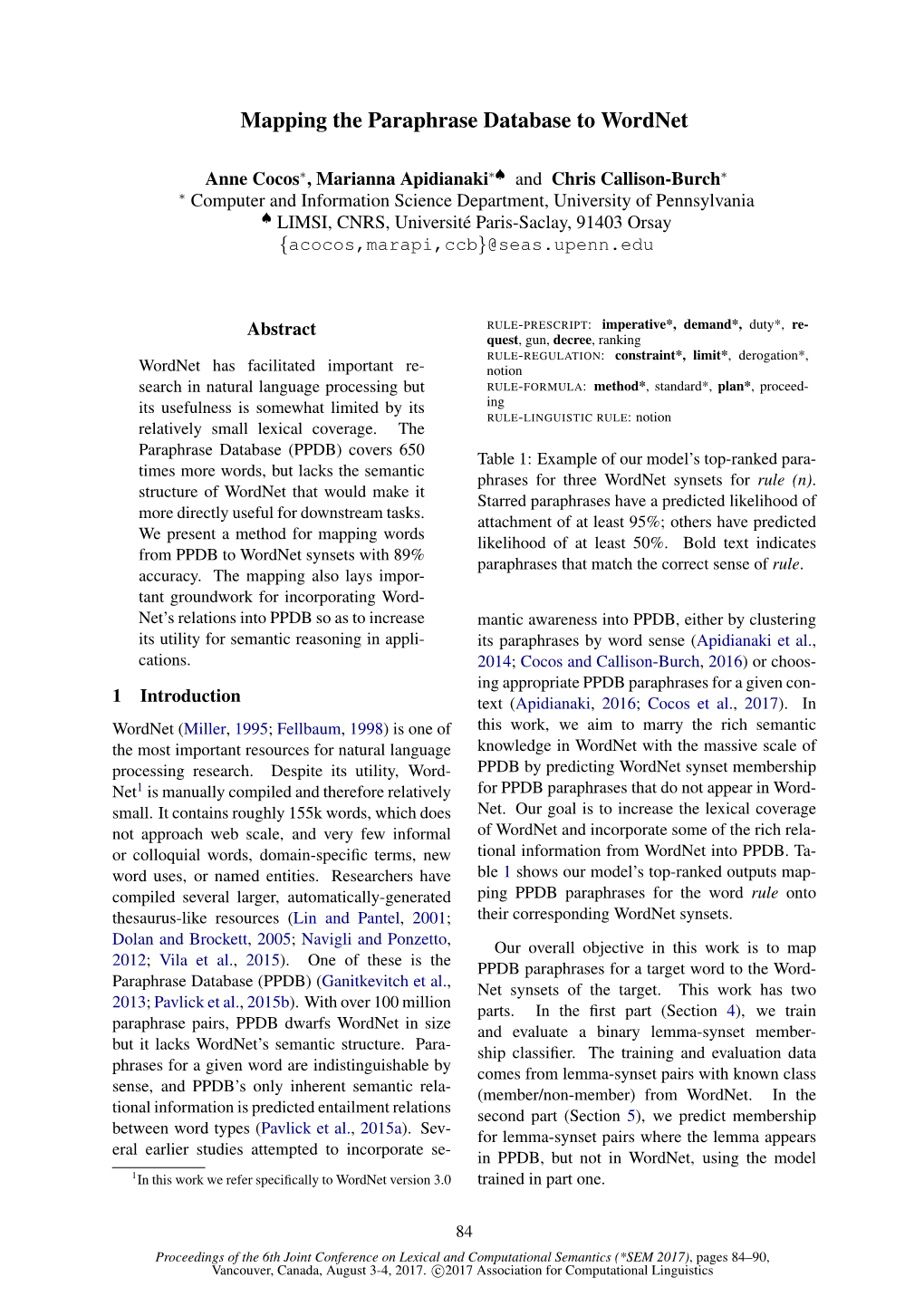 Mapping the Paraphrase Database to Wordnet