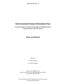 Environmental Product Information Flow