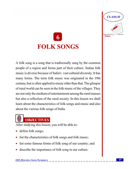 Folk Songs CLASS-II