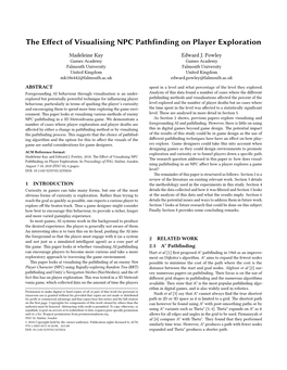 The Effect of Visualising NPC Pathfinding on Player Exploration