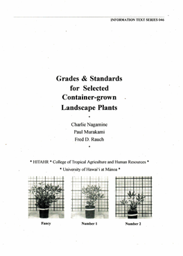 Grade & Standards for Selected Container-Grown Landscape Plants