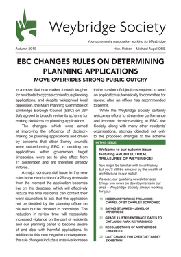Ebc Changes Rules on Determining Planning Applications Move Overrides Strong Public Outcry