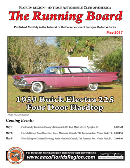 The Running Board Published Monthly in the Interest of the Preservation of Antique Motor Vehicles May 2017