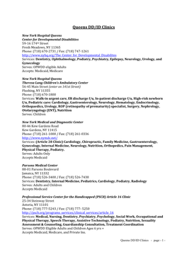 Queens Medical/Therapy Clinics (Pdf)
