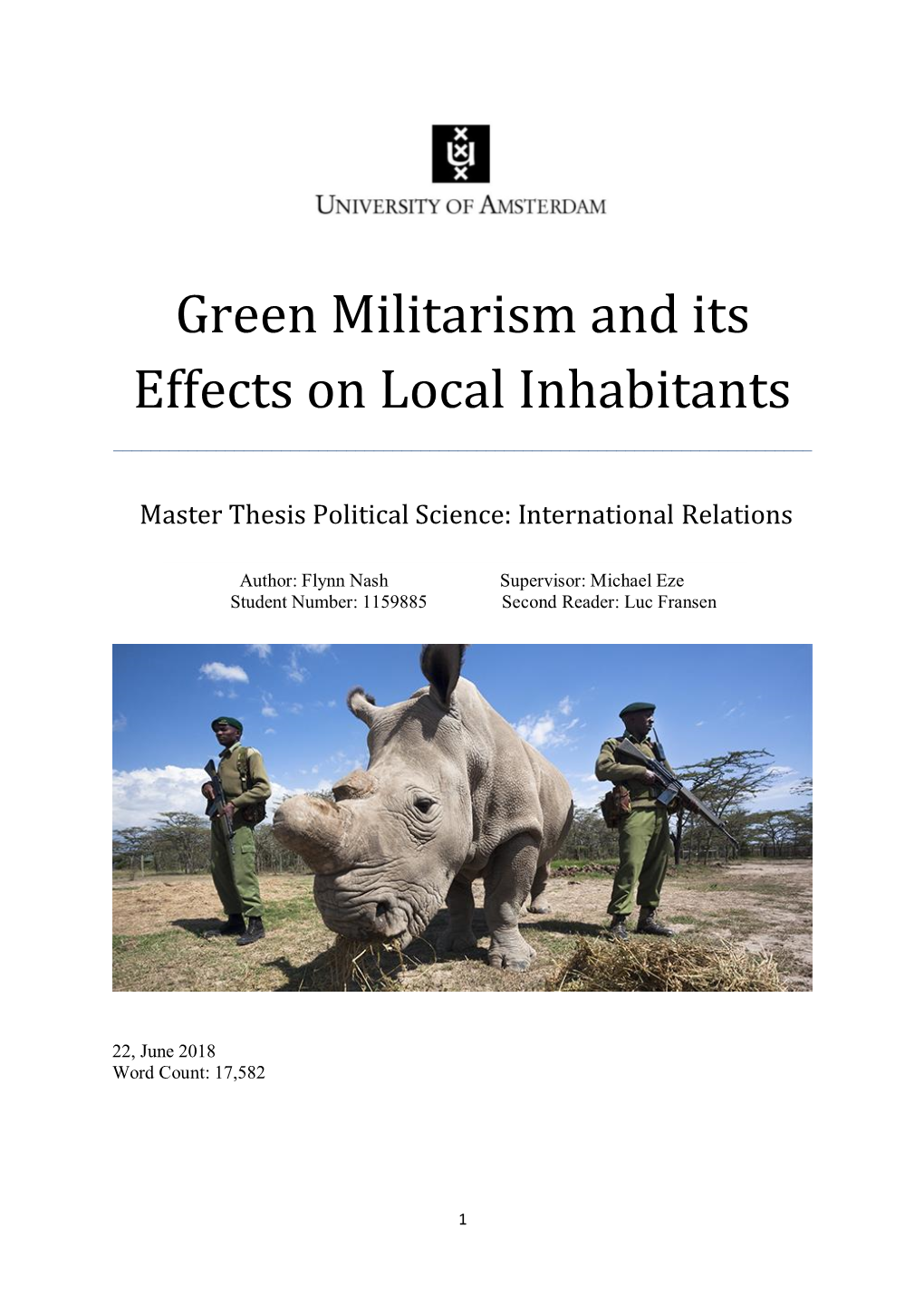 Green Militarism and Its Effects on Local Inhabitants ______