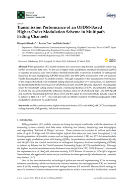 Transmission Performance of an OFDM-Based Higher-Order Modulation Scheme in Multipath Fading Channels