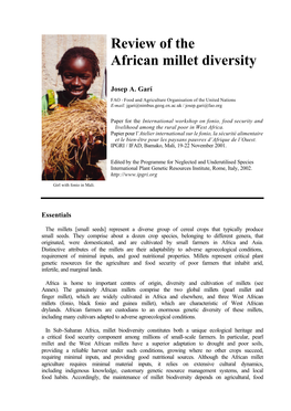 Review of the African Millet Diversity