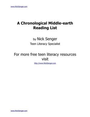 Chronological Middleearth Reading List