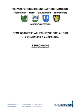 Flächennutzungsplan 2015 Der VVG Schiltach-Schenkenzell