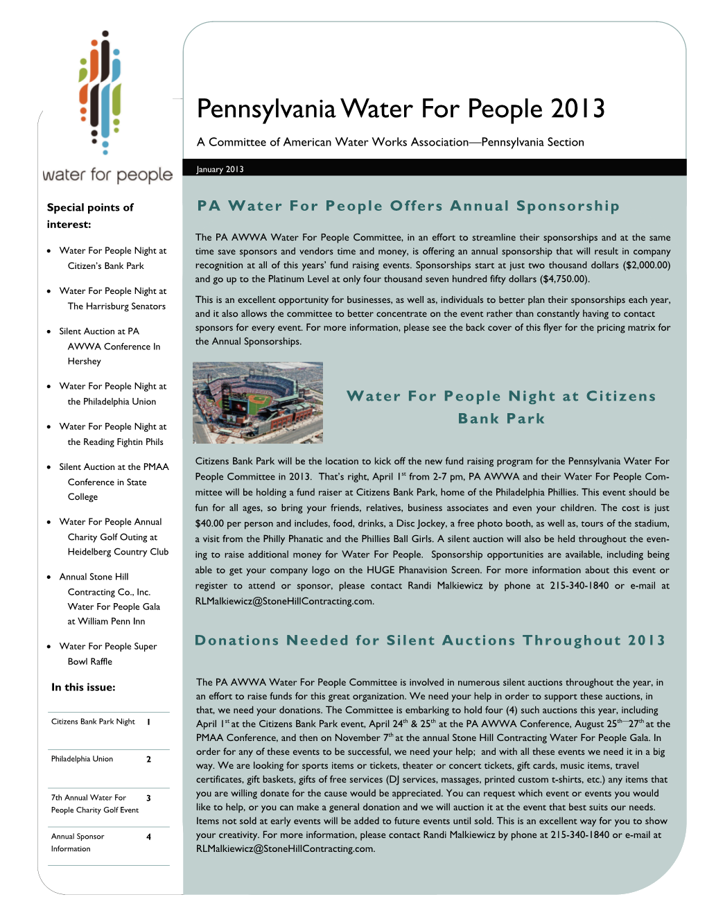 Pennsylvania Water for People 2013