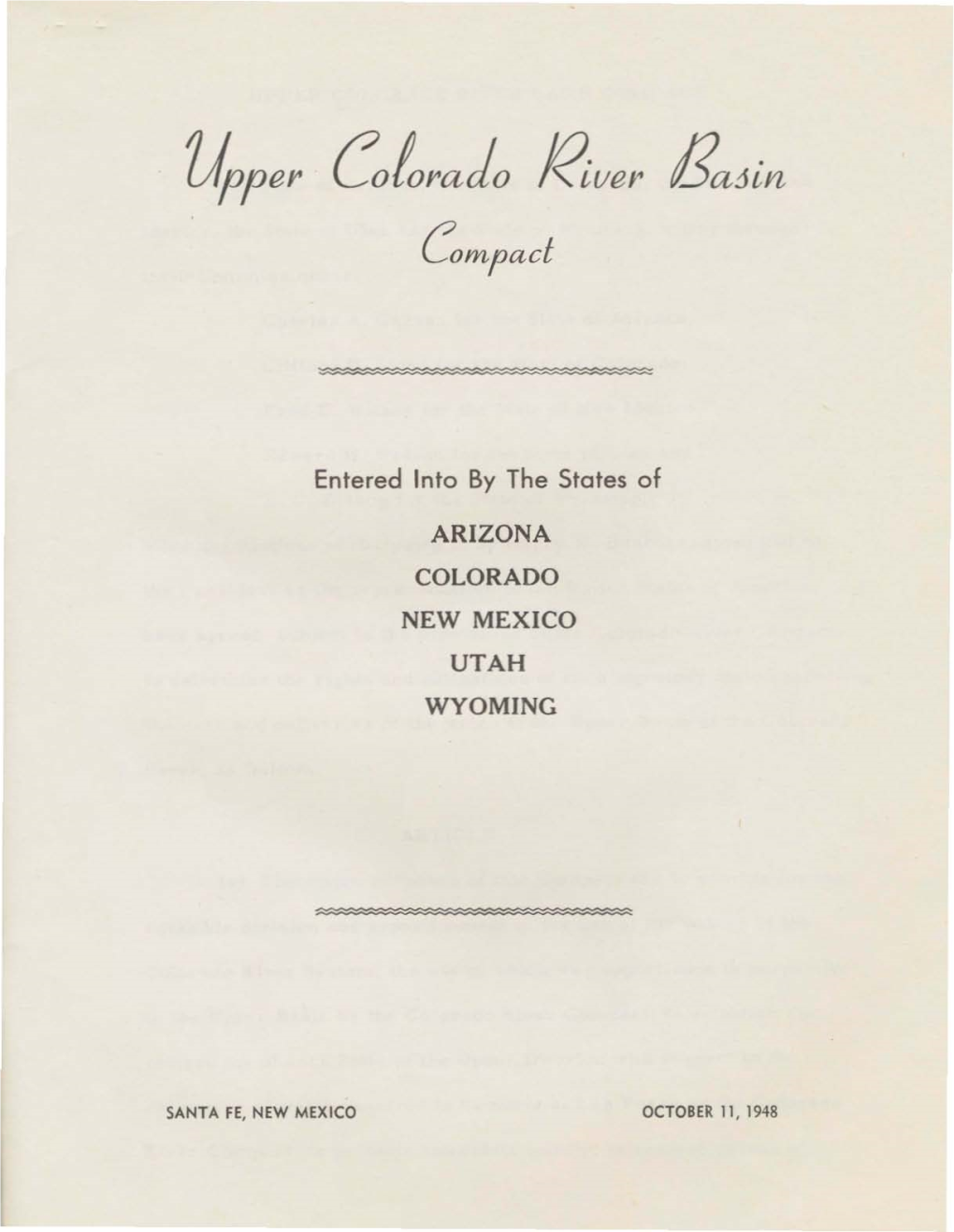 Upper Colorado River Basin Compact