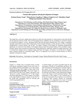 Various Discrepancies During Development of Tongue