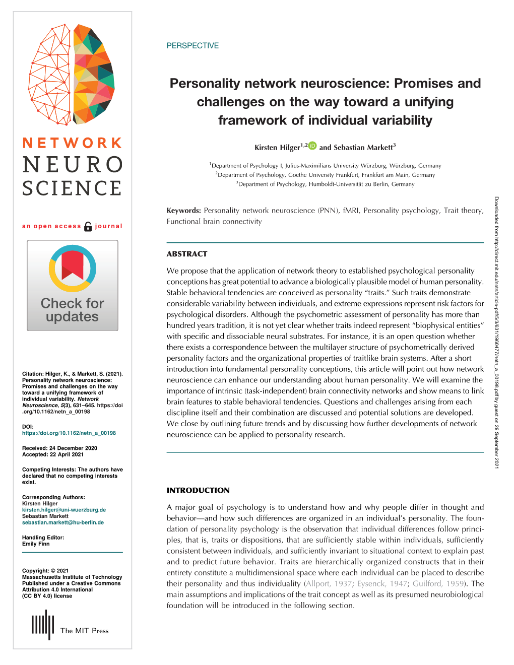 Personality Network Neuroscience: Promises and Challenges on the Way Toward a Unifying Framework of Individual Variability