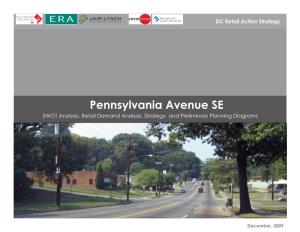 Pennsylvania Avenue SE SWOT Analysis, Retail Demand Analysis, Strategy and Preliminary Planning Diagrams