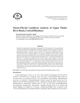 Glacio-Fluvial Landform Analysis of Upper Pinder River Basin, Central Himalaya