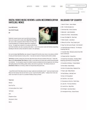DIGITAL RODEO MUSIC REVIEWS: Laura Mccormick,Bryan Hayes