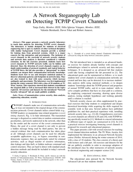 A Network Steganography Lab on Detecting TCP/IP Covert Channels