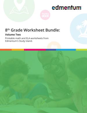 8Th Grade Worksheet Bundle: Volume Two Printable Math and ELA Worksheets from Edmentum's Study Island