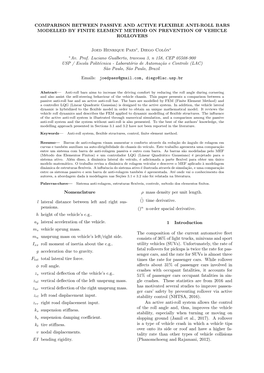 Comparison Between Passive and Active Flexible Anti-Roll Bars Modelled by Finite Element Method on Prevention of Vehicle Rollovers