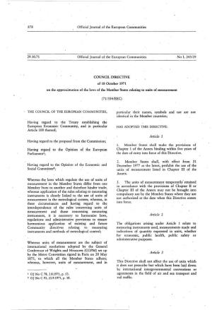 Having Regard to the Opinion of the European Chapter 1 of the Annex Binding Within Five Years of Parliament1 ; the Date of Entry Into Force of This Directive