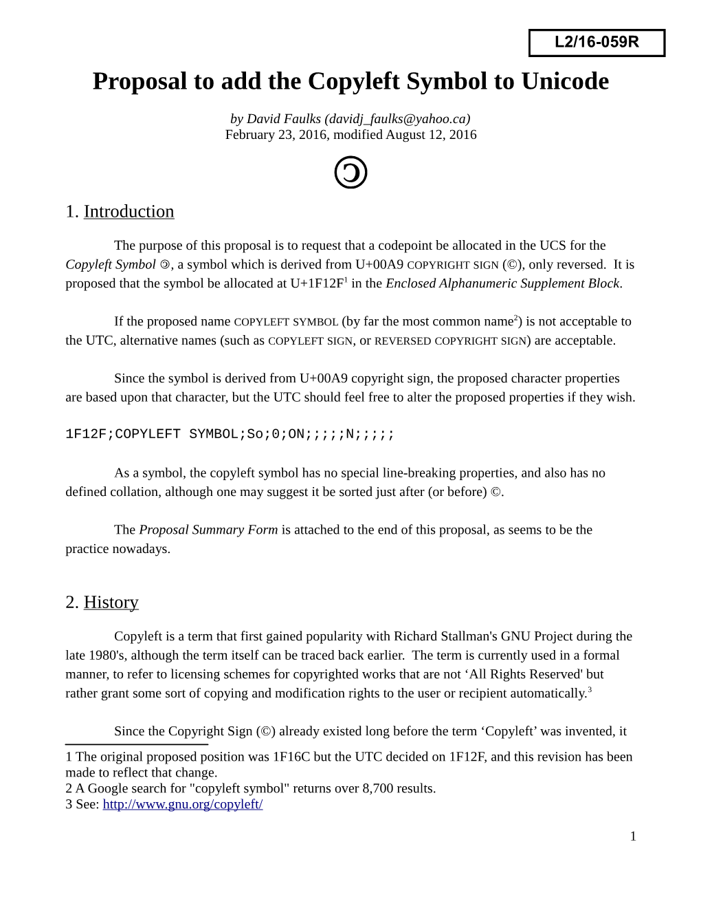 Proposal to Add the Copyleft Symbol to Unicode