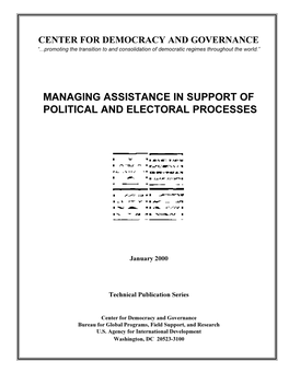 Managing Assistance in Support of Political and Electoral Processes