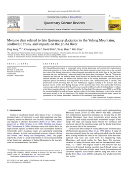 Moraine Dam Related to Late Quaternary Glaciation in the Yulong Mountains, Southwest China, and Impacts on the Jinsha River