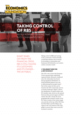 Taking Control of Rbs People-Powered Banking That Puts Communities First
