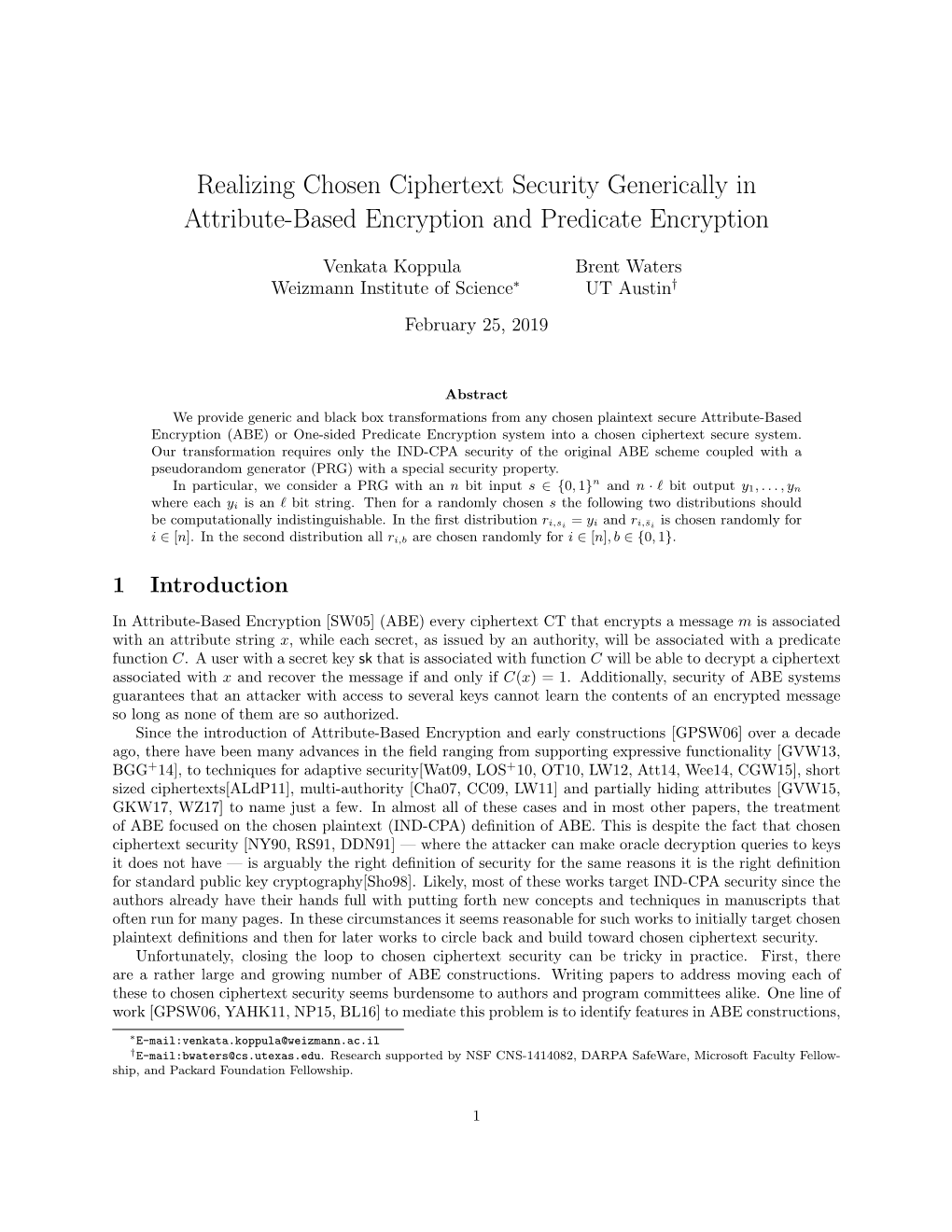 Realizing Chosen Ciphertext Security Generically in Attribute-Based Encryption and Predicate Encryption
