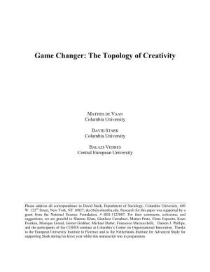 Game Changer: the Topology of Creativity