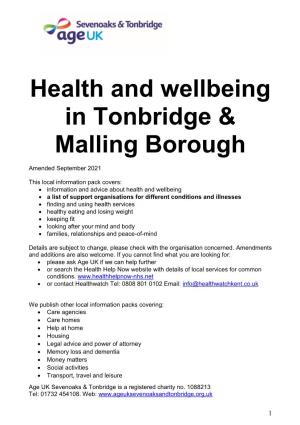 Health and Wellbeing in Tonbridge & Malling Borough