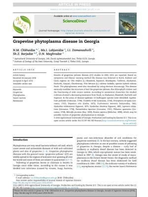 Grapevine Phytoplasma Disease in Georgia
